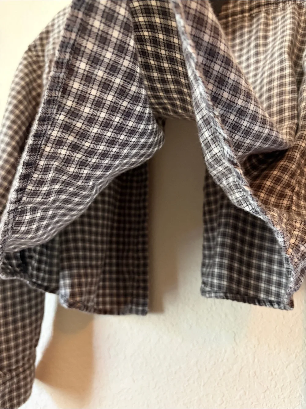 American Eagle Cropped Button-Up Hoodie Flannel Jacket- - Picture 7 of 9